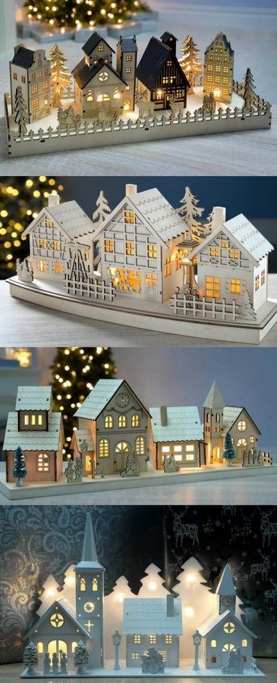 Wooden Christmas Village Scenes -   19 diy christmas village
 ideas