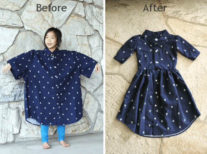 DIY: Men's XL shirt into a little girl's dress -   19 DIY Clothes For Kids dresses
 ideas