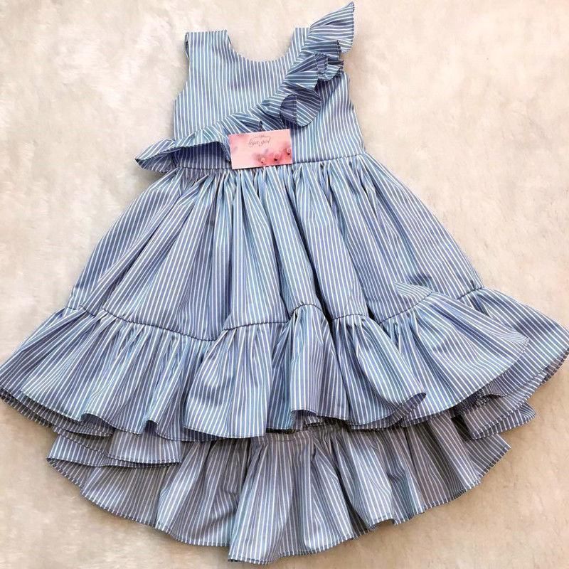 Girls ruffle sleeve stripe sundress -   19 DIY Clothes For Kids dresses
 ideas