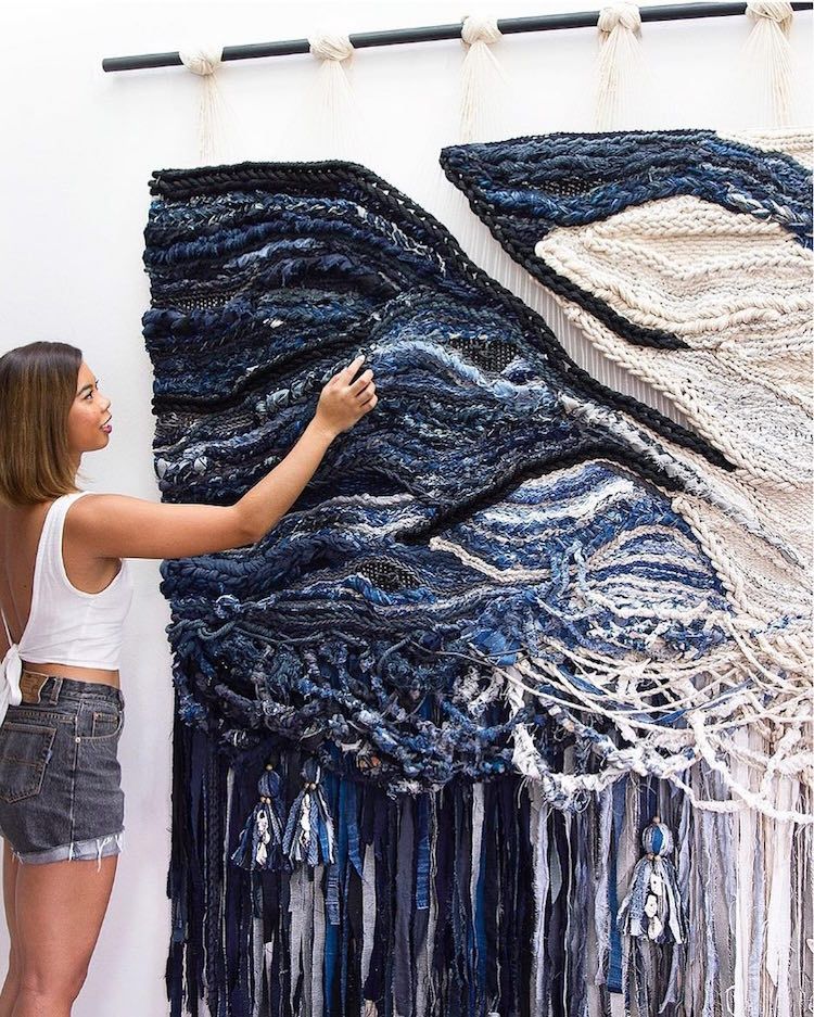 19 fabric crafts Art wall hangings
 ideas