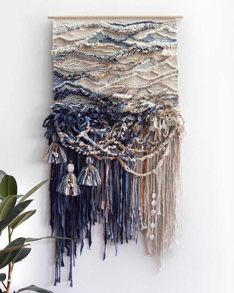 19 fabric crafts Art wall hangings
 ideas