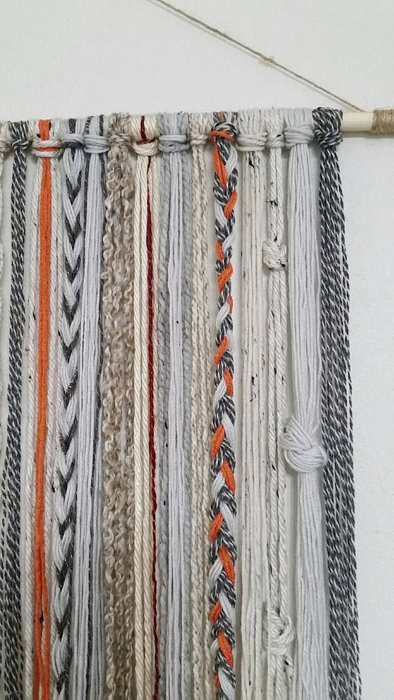 Bohemian Yarn Tapestry, Yarn Wall Hanging -   19 fabric crafts Art wall hangings
 ideas