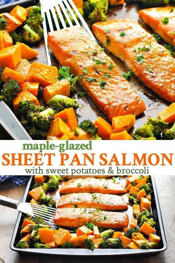 Sheet Pan Dinner: Maple-Glazed Salmon with Sweet Potatoes and Broccoli -   19 healthy recipes salmon
 ideas
