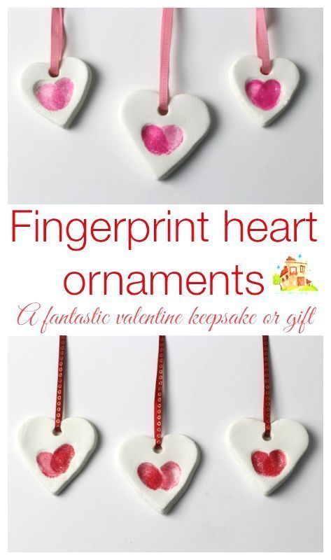 Fingerprint heart ornaments -   20 mothers day crafts
 ideas