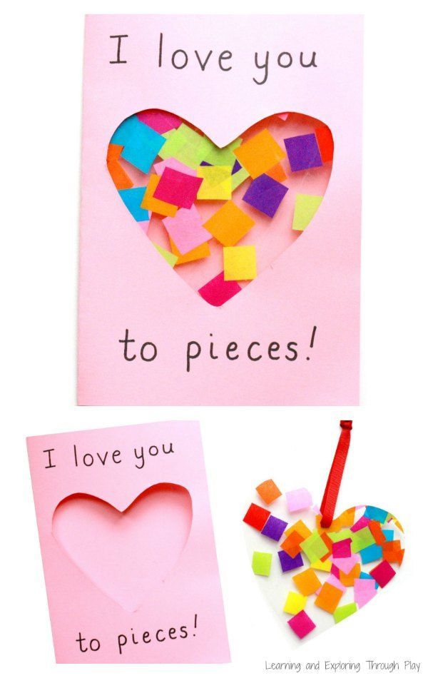 Love you to Pieces Suncatcher Card -   20 mothers day crafts
 ideas