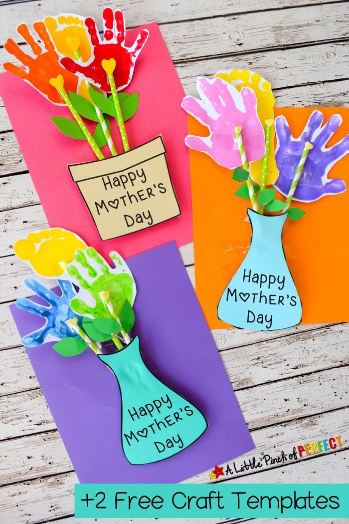 Adorable Mother's Day Handprint Flower Craft and Free Template - -   20 mothers day crafts
 ideas