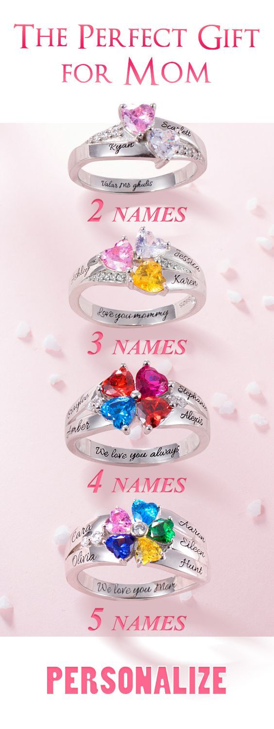 рџ’ќ Personalized Mothers Ring with Heart Birthstone -   20 mothers day crafts
 ideas