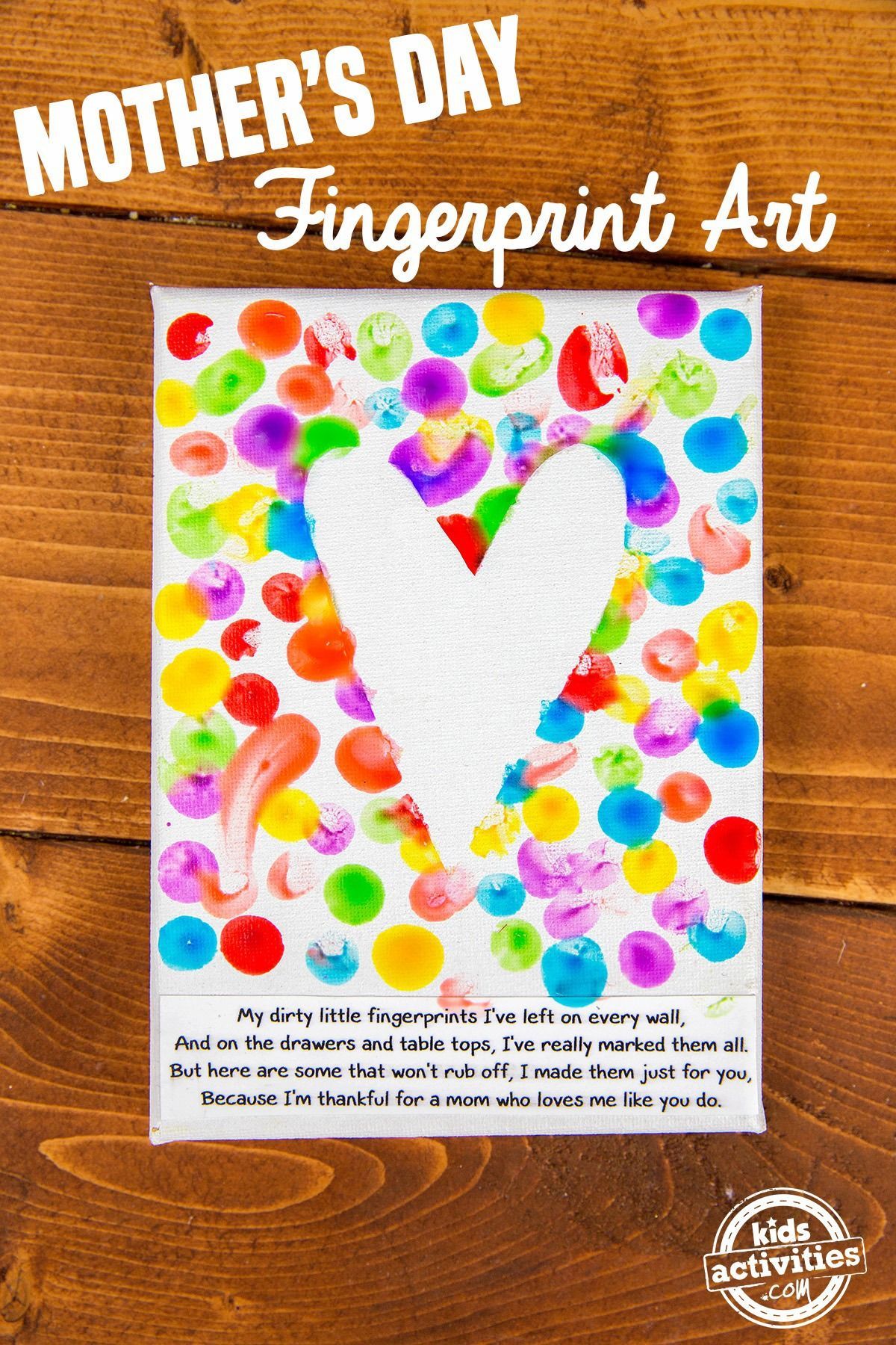 Mother's Day Fingerprint Art -   20 mothers day crafts
 ideas
