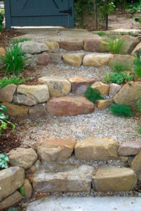 48 Creative Backyard Rock Garden Ideas to Try -   21 diy garden steps
 ideas