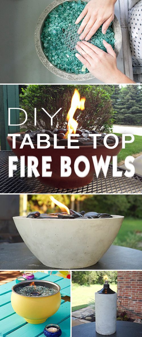 DIY Tabletop Fire Bowls -   21 diy patio fire pit ideas