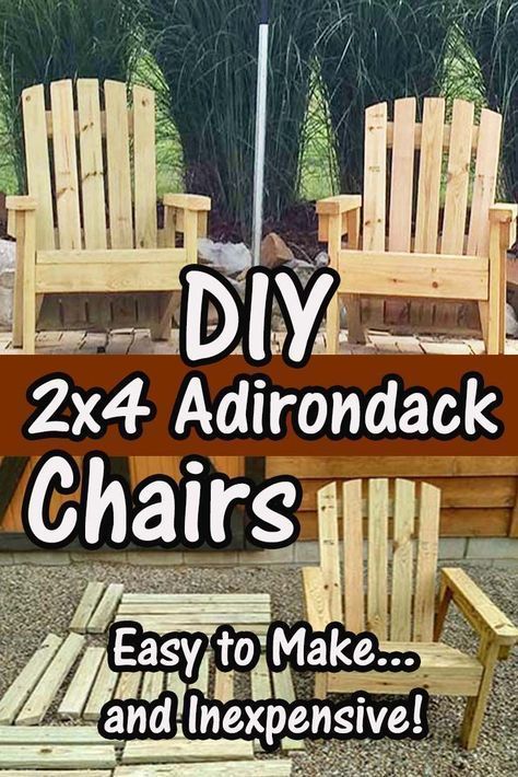 2x4 DIY Adirondack Chair - Perfect For The Patio, Backyard Or Fire Pit! -   21 diy patio fire pit
 ideas