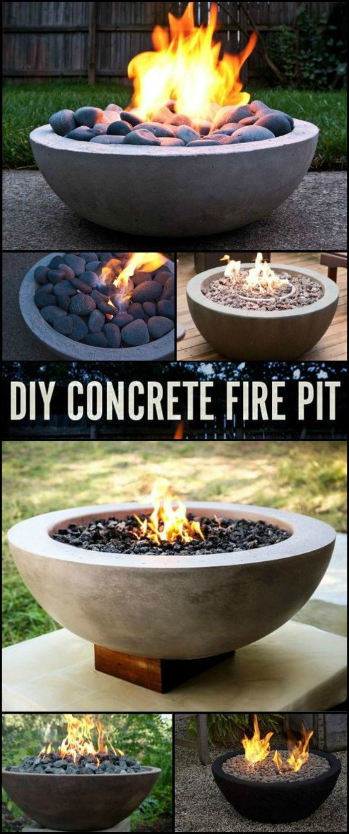 DIY Concrete Fire Pit -   21 diy patio fire pit ideas