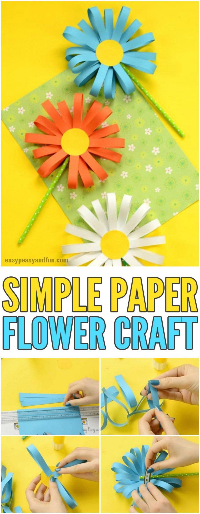 Paper Flower Craft -   22 spring crafts to make
 ideas