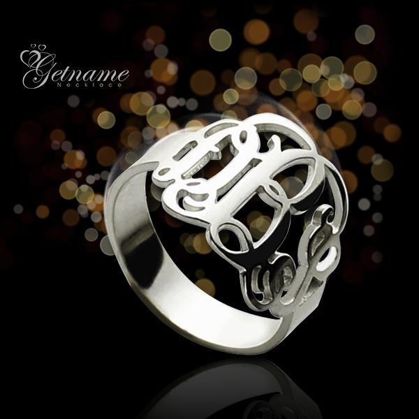 Personalized Sterling Silver Monogram Ring Hand-drawn Font -   24 celebrity style over 40
 ideas
