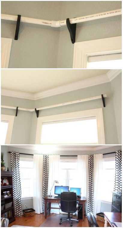 24 diy curtains rods
 ideas