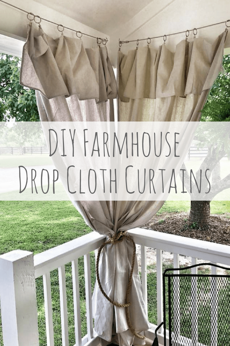 DIY: How to hang drop cloth curtains with cable -   24 diy curtains rods
 ideas