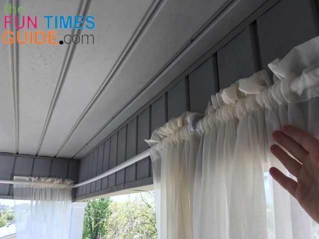 DIY Curtain Rods For Outdoor Porch Curtains - See How I Installed Long Sheer Curtain Panels On A Homemade PVC Pipe Curtain Rod Myself -   24 diy curtains rods
 ideas
