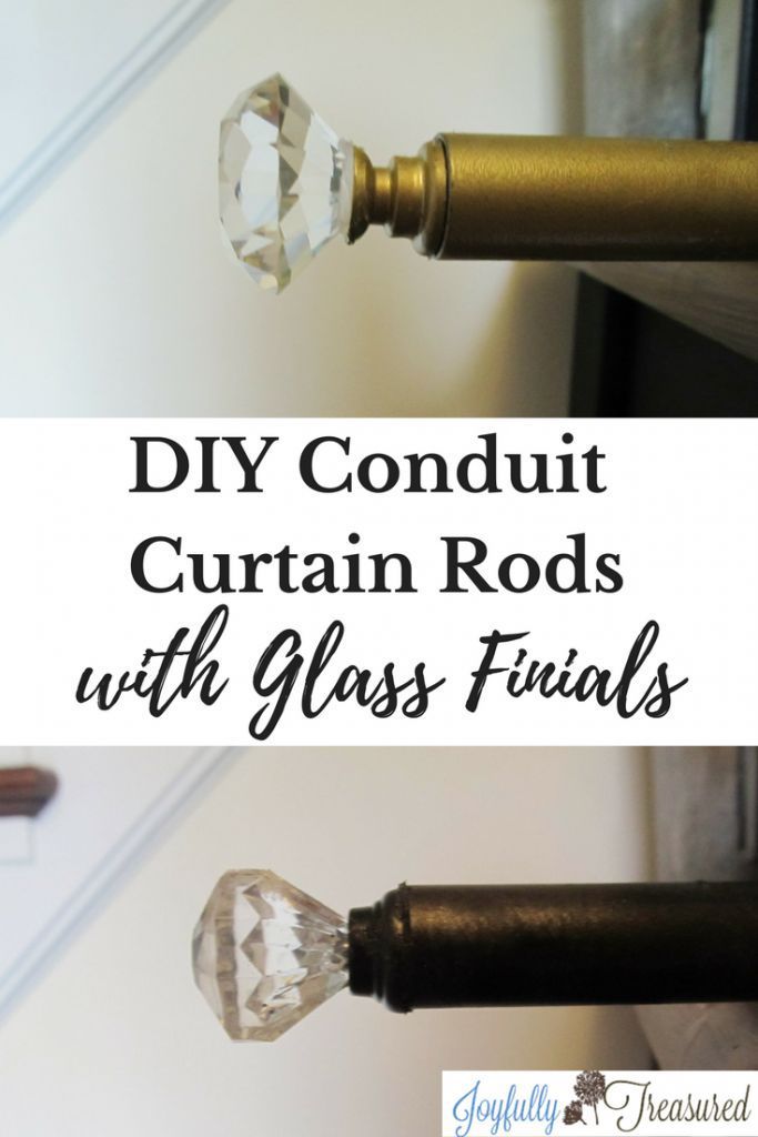 DIY Conduit Curtain Rods with Glass Finials and DIY Curtain Brackets, Create a Gorgeous Look that Matches Your Decor -   24 diy curtains rods
 ideas