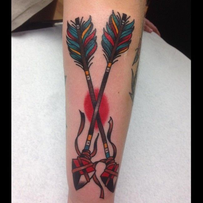150 Best Arrow Tattoos Meanings (Ultimate Guide, April 2019) -   9 traditional arrow tattoo
 ideas