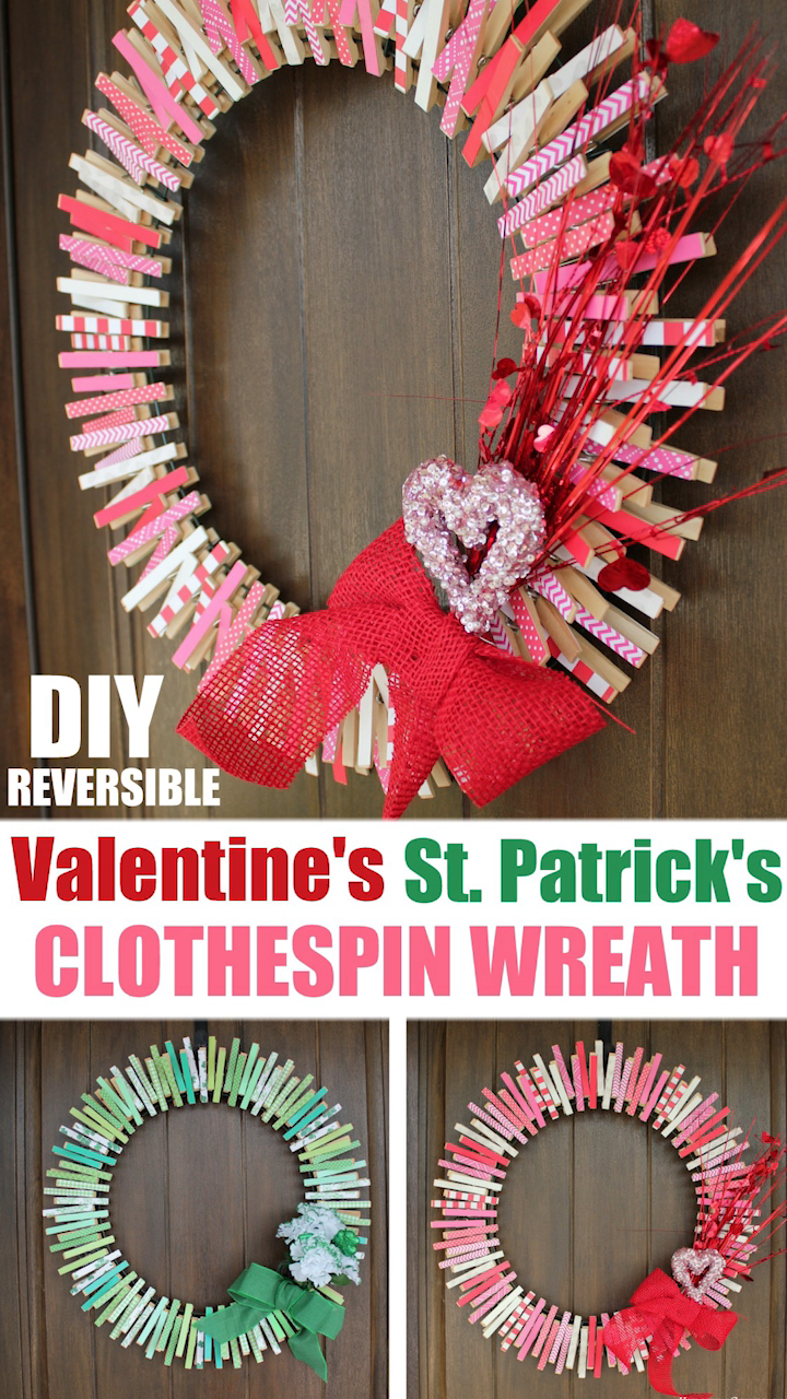 DIY Reversible Clothespin Wreath -   10 DIY Clothes Videos crafts
 ideas