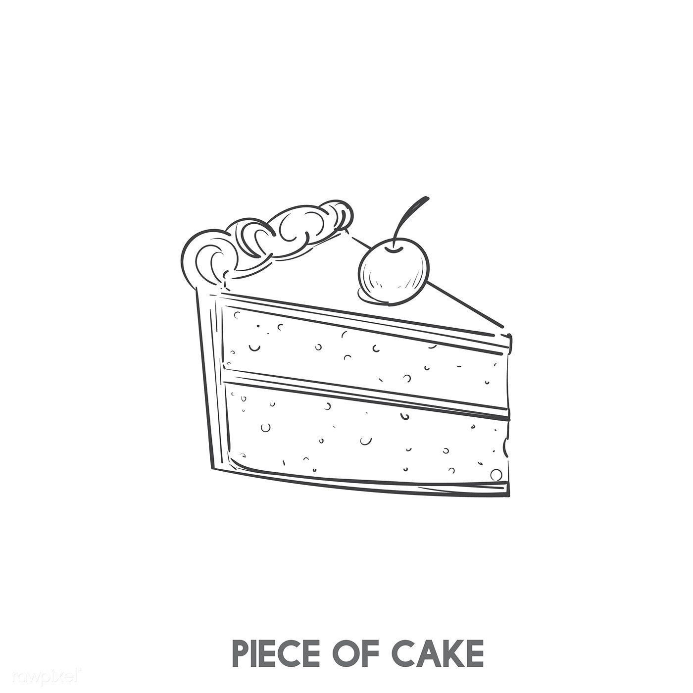 Download premium vector of a piece of cake 402757 -   11 baking cake Illustration
 ideas