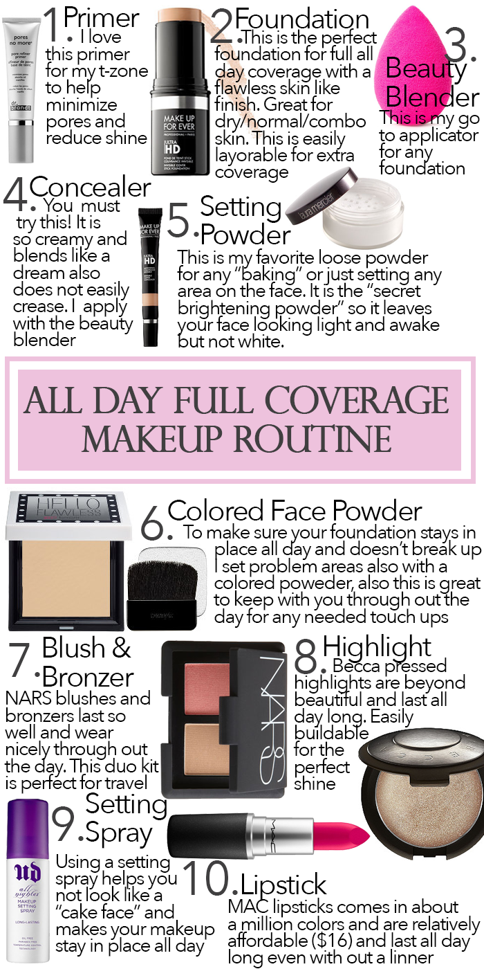 All Day Full Coverage Makeup Routine -   11 full makeup Tutorial
 ideas