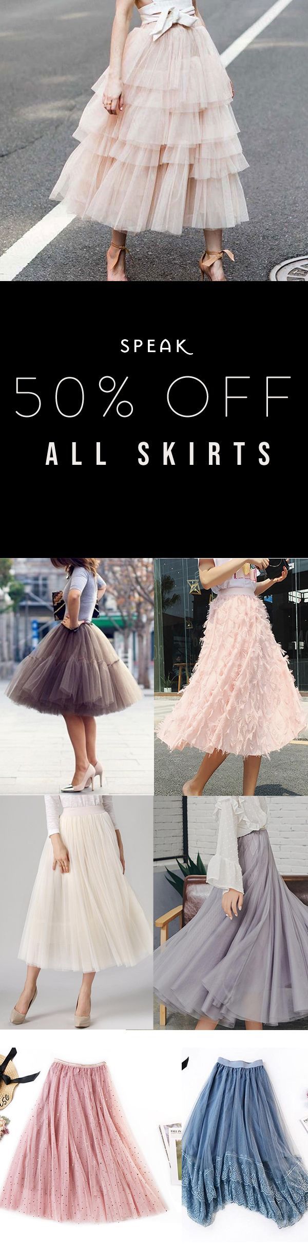 Tulle Skirt Sale! 50% Off (or more) all skirts at Speak. -   12 short work style
 ideas