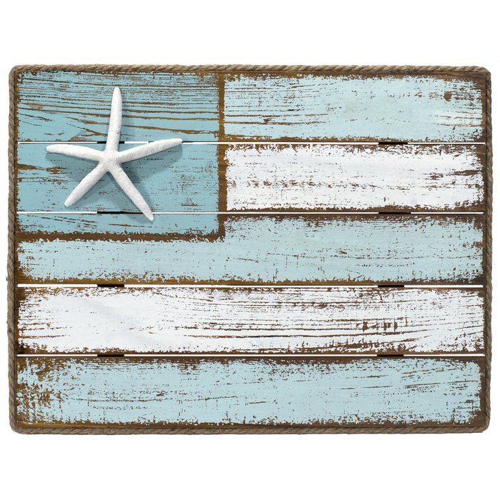 Coastal Flag Sign with Rope Wall D?cor -   13 coastal decor office
 ideas