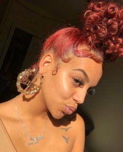 Top 25 Quick Weave Hairstyles -   13 hairstyles Weave top knot
 ideas