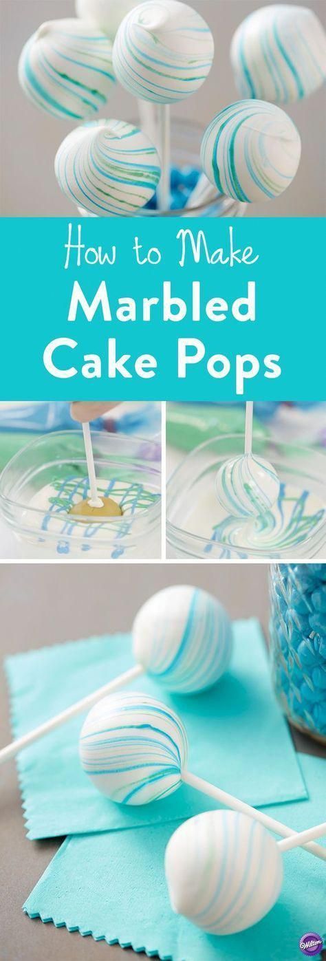 Blue Marbled Cake Pops -   14 cake Pops blue
 ideas