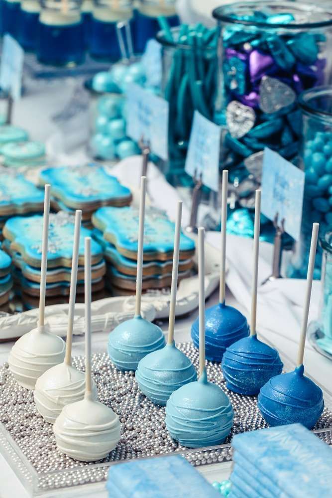 Frozen (Disney) Birthday Party Ideas -   14 cake Pops blue
 ideas
