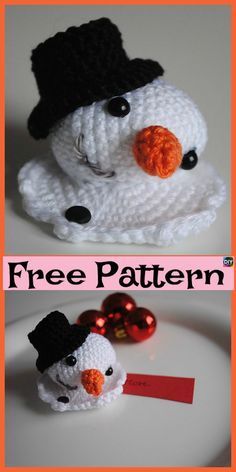 8 Crochet Cute Snowmen - Free Patterns -   14 snowman crafts pattern
 ideas