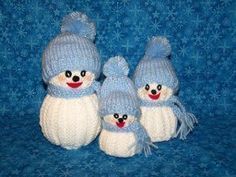 Knit Snowman Family -   14 snowman crafts pattern
 ideas