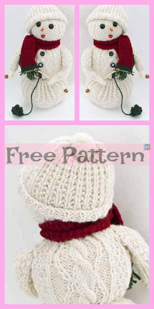 12 Cutest Knitted Snowman Free Patterns -   14 snowman crafts pattern
 ideas