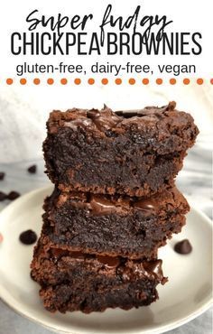 Chocolate Chickpea Brownies -   14 vegan desserts Bars
 ideas