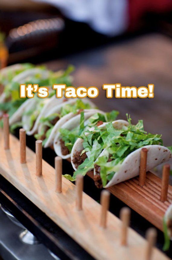 Wood Taco Stand - Taco Holder - Taco Rack - Holds From 2 to 15 Tacos -   15 diy food display
 ideas