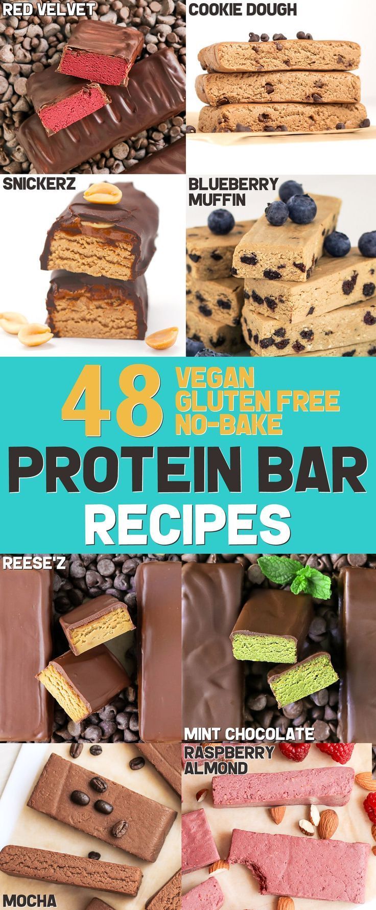 48 Easy No-Bake Protein Bar Recipes in DIY Protein Bars Cookbook! -   16 diet desserts protein bars
 ideas