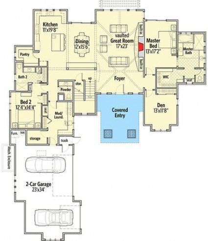 House Plans With Bonus Room Upstairs Master Suite 41+ Ideas -   16 dress Room plan
 ideas