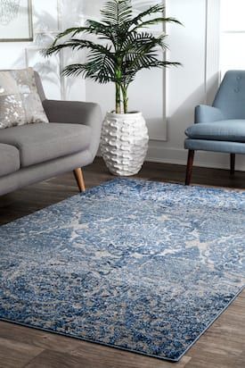 Rugs USA Blue Primavera Ombre Rosettes rug - Contemporary Rectangle 8' x 10' -   16 garden design Large living rooms
 ideas