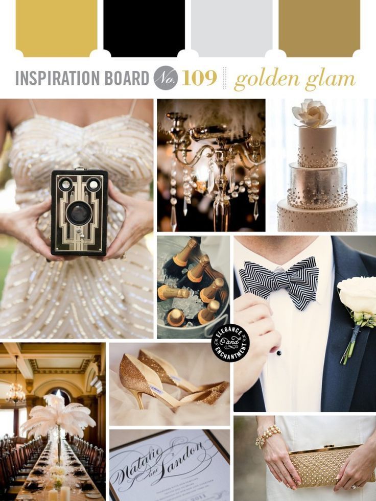 Inspiration Board #109: Golden Glam -   16 wedding Modern glam
 ideas