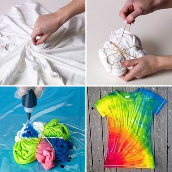 How to Make Easy DIY Tie-Dye Swirl T-Shirt -   17 DIY Clothes Hippie kids
 ideas