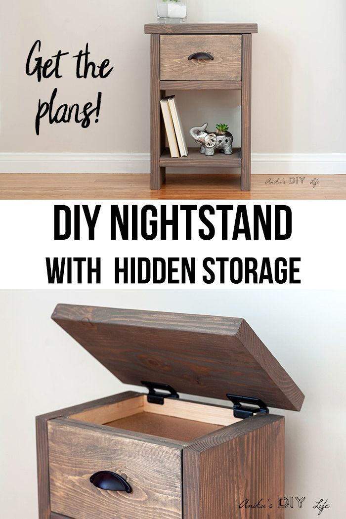 Easy DIY Nightstand With Hidden Compartment -   17 diy projects Storage house
 ideas