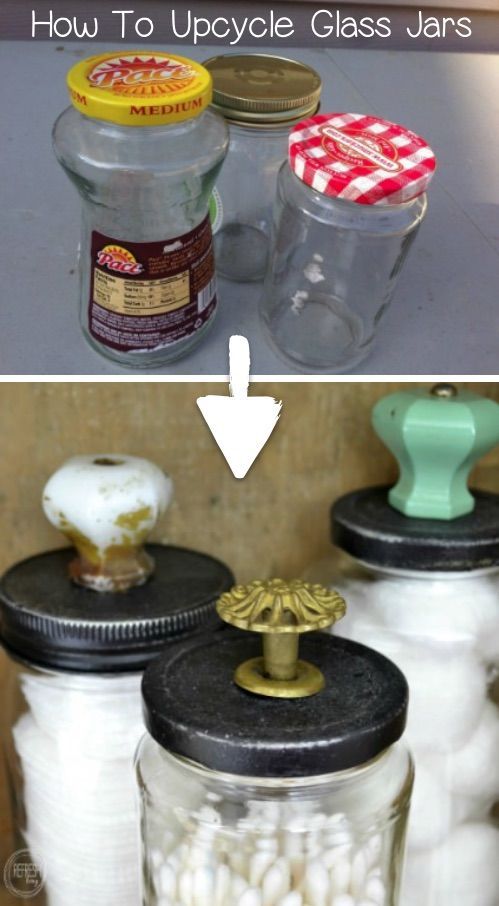 Save your food jars! I love this recycling craft. -   17 diy projects Storage house
 ideas