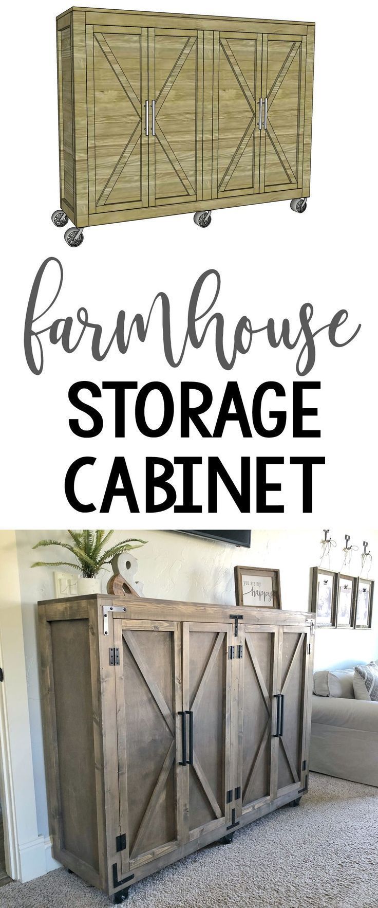 DIY Farmhouse X Storage Cabinet -   17 diy projects Storage house
 ideas
