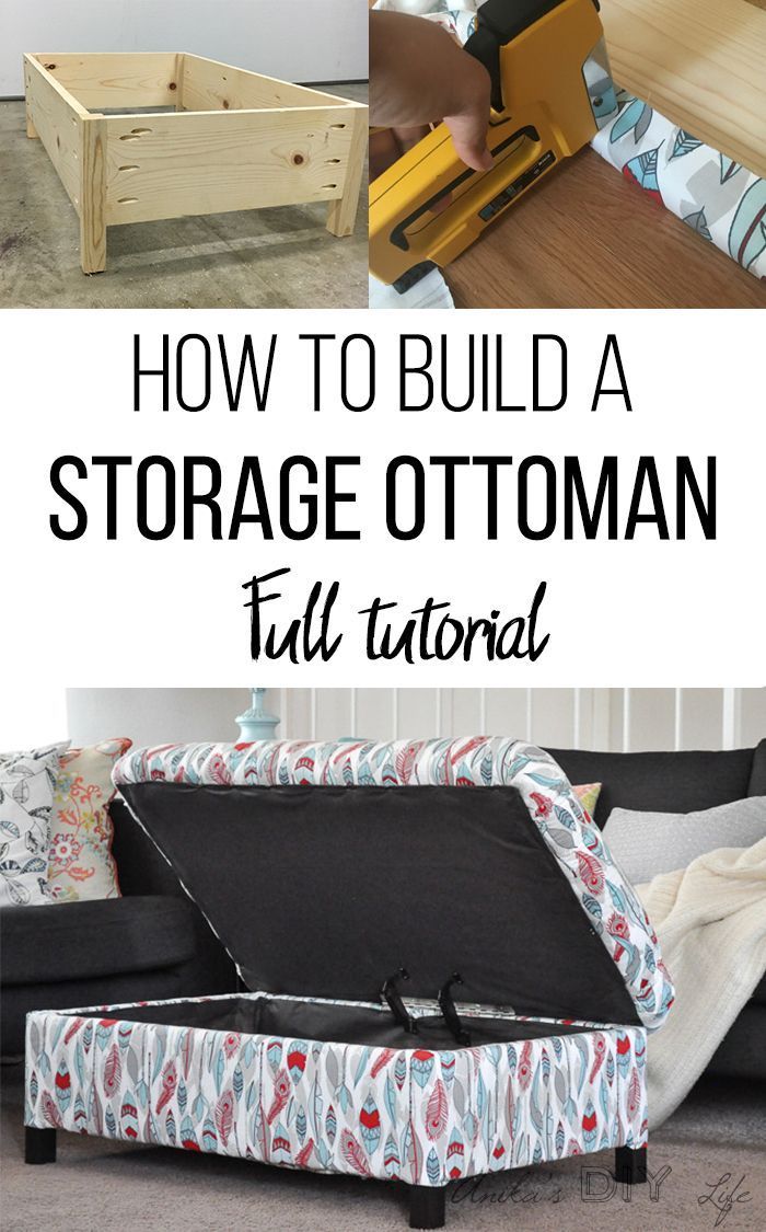 DIY Upholstered Storage Ottoman -   17 diy projects Storage house
 ideas