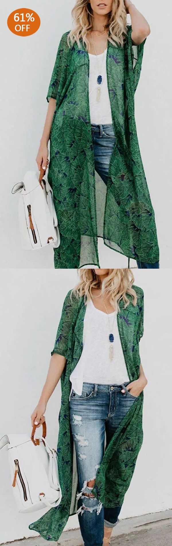 Casual Printed Loose Bat Sleeve Cardigans -   17 fall style hats
 ideas