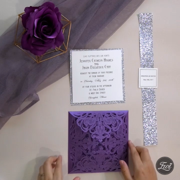 affordable purple laser cut wedding card EWWS056 as low as $2.09 -   17 wedding Decorations videos
 ideas