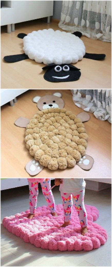 You'll Love To Make A Super Cute Pom Pom Rug -   18 room decor Cute pom poms
 ideas