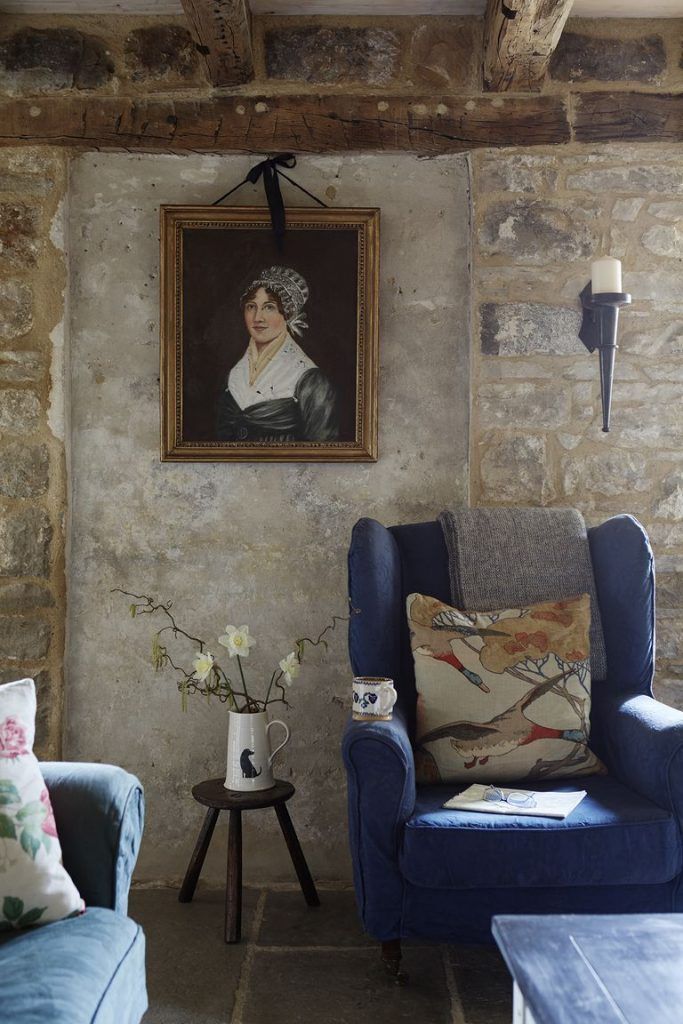 There's Charm Galore in this English Stone Cottage -   19 cottage decor blue
 ideas