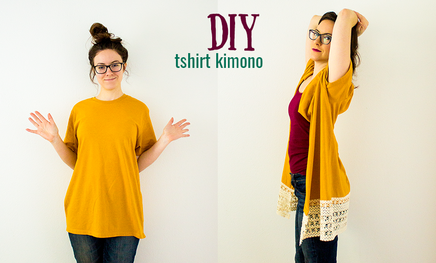 DIY Kimono From a T-Shirt (No-Sew Option) -   19 DIY Clothes Cute inspiration
 ideas